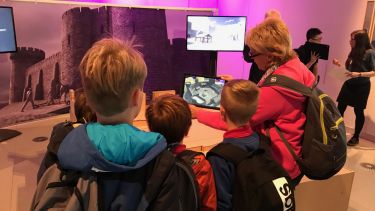 children attending an interactive exhibition on Sheffield Castle 